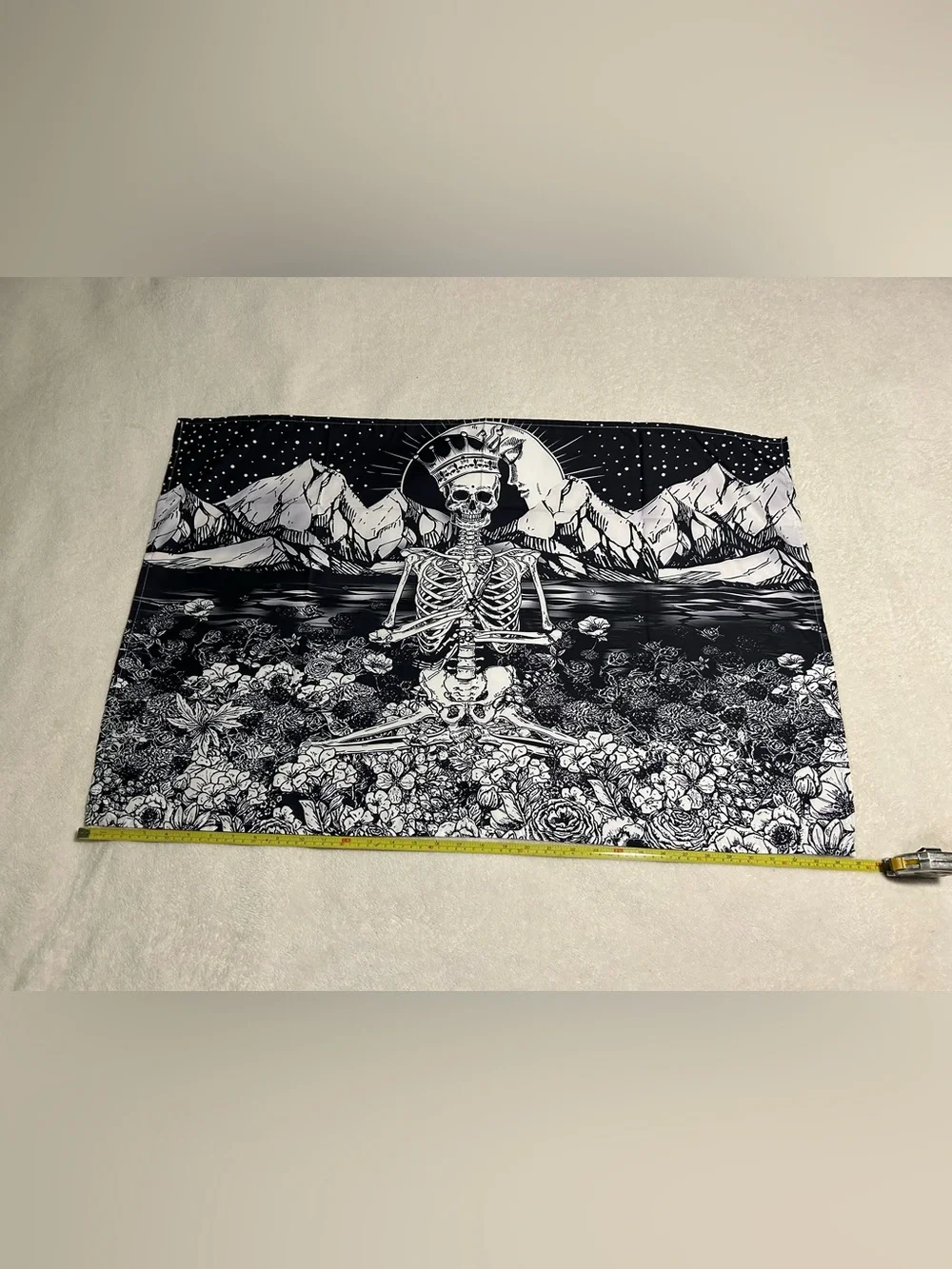 New tapestry skeleton king yoga mountain lake flower home wall decor gift him